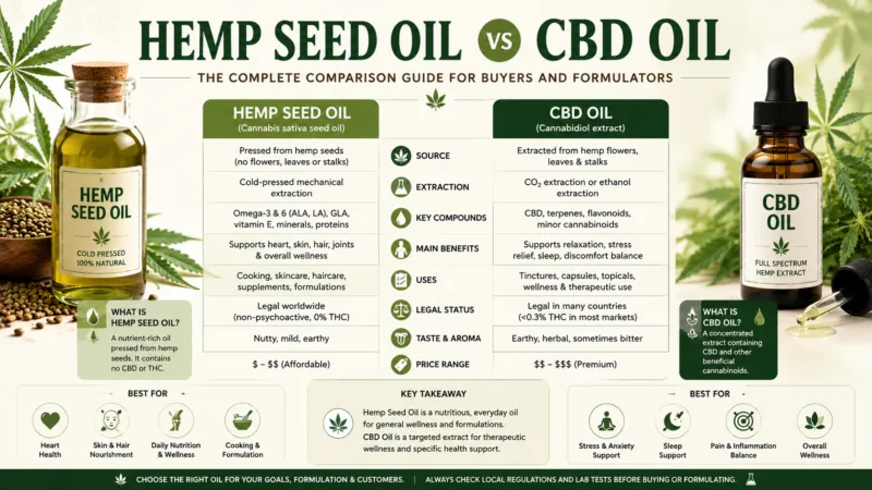 Hemp Seed Oil Vs Cbd Oil: The Complete Comparison Guide For Buyers And Formulators Hemp Seed Oil Vs Cbd Oil The Complete Comparison Guide For Buyers And Formulators