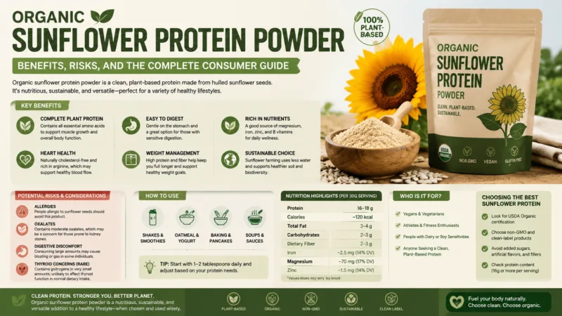 Organic Sunflower Protein Powder Benefits, Risks, and the Complete Consumer Guide