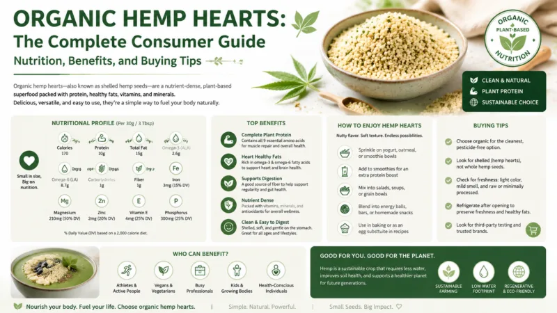 Organic Hemp Hearts: The Complete Consumer Guide -- Nutrition, Benefits, And Buying Tips Organic Hemp Hearts The Complete Consumer Guide -- Nutrition, Benefits, And Buying Tips