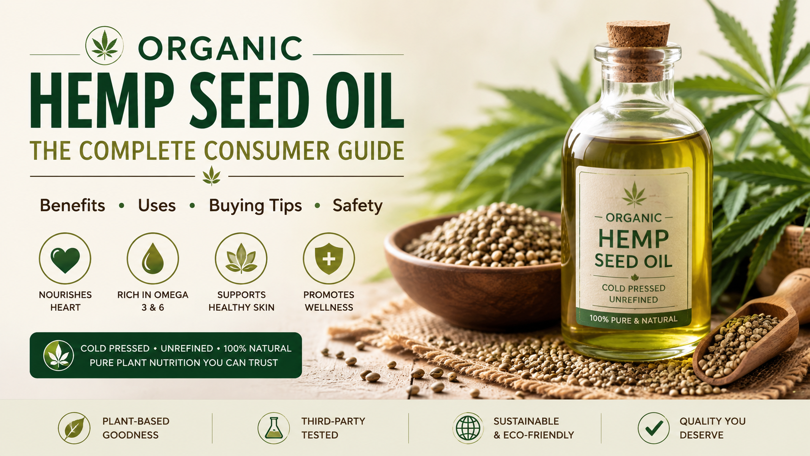 Organic Hemp Seed Oil The Complete Consumer Guide — Benefits, Uses, Buying Tips &Amp; Safety Organic Hemp Seed Oil The Complete Consumer Guide — Benefits, Uses, Buying Tips &Amp; Safety