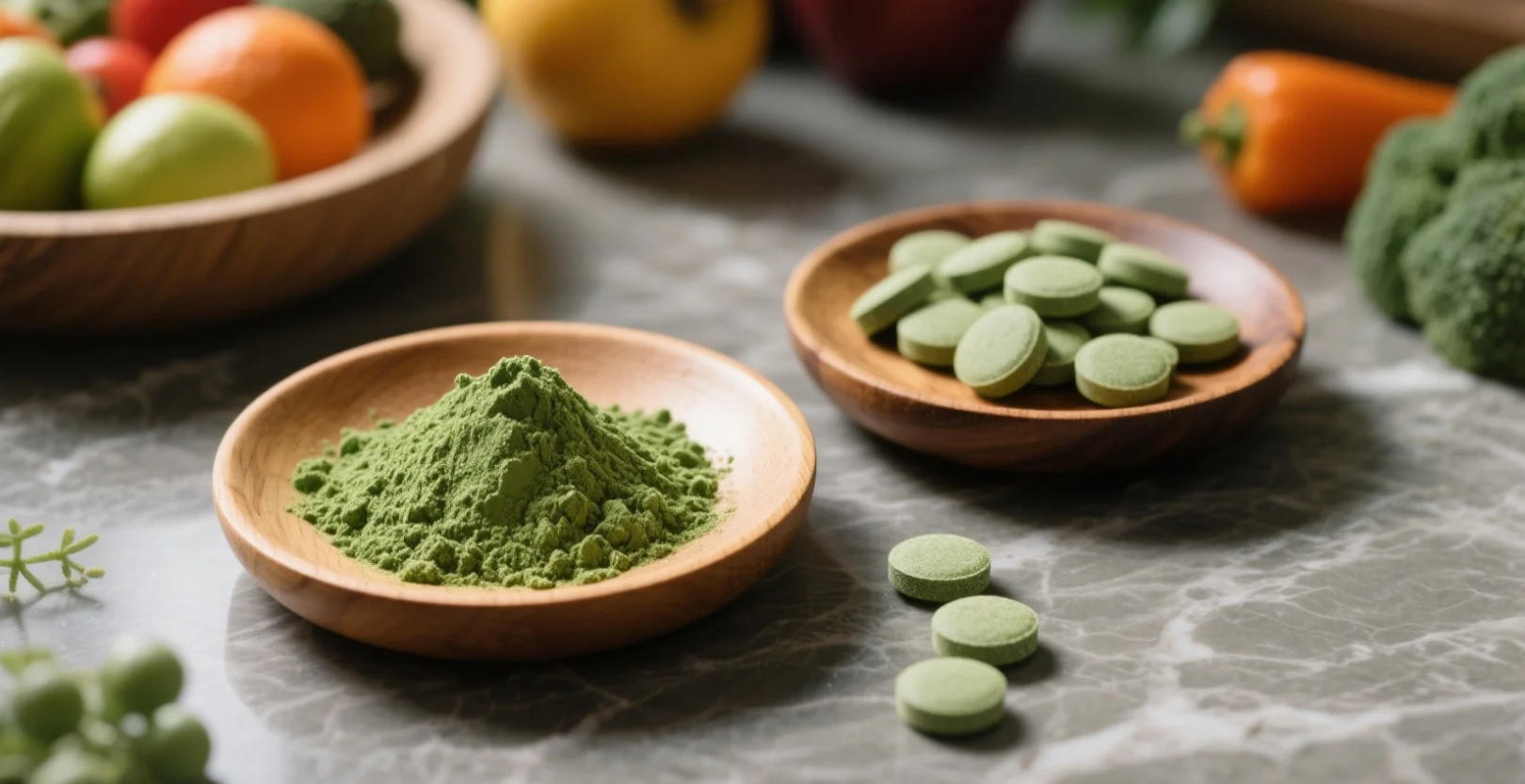organic chlorella powder & tablets