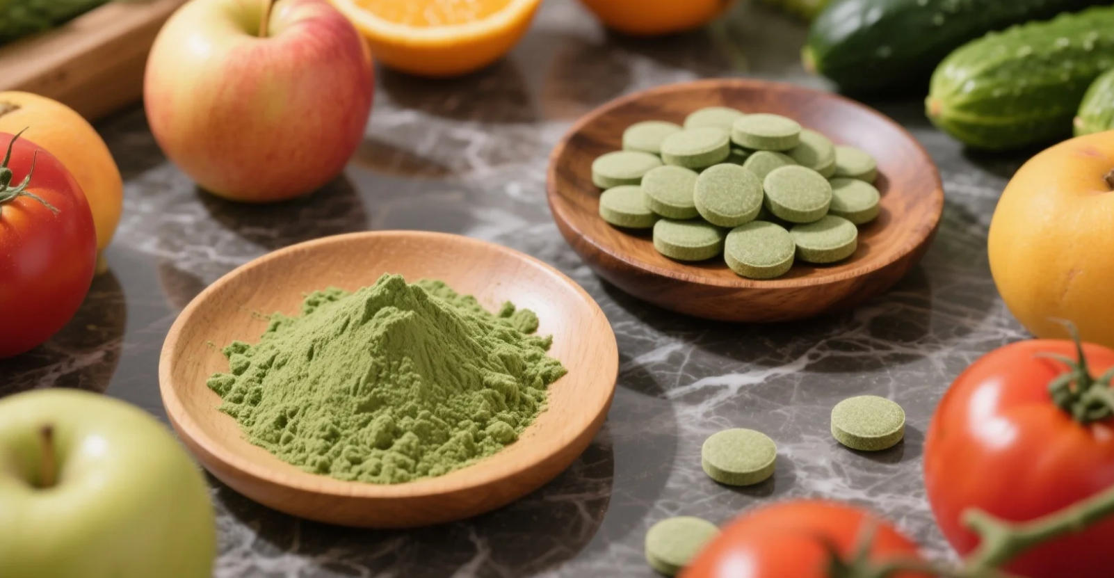 organic chlorella powder & tablets
