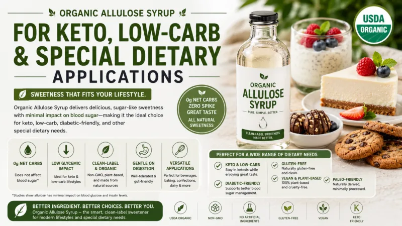 Organic Allulose Syrup For Keto And Low-Carb Lifestyles Organic Allulose Syrup For Keto, Low-Carb &Amp; Special Dietary Applications