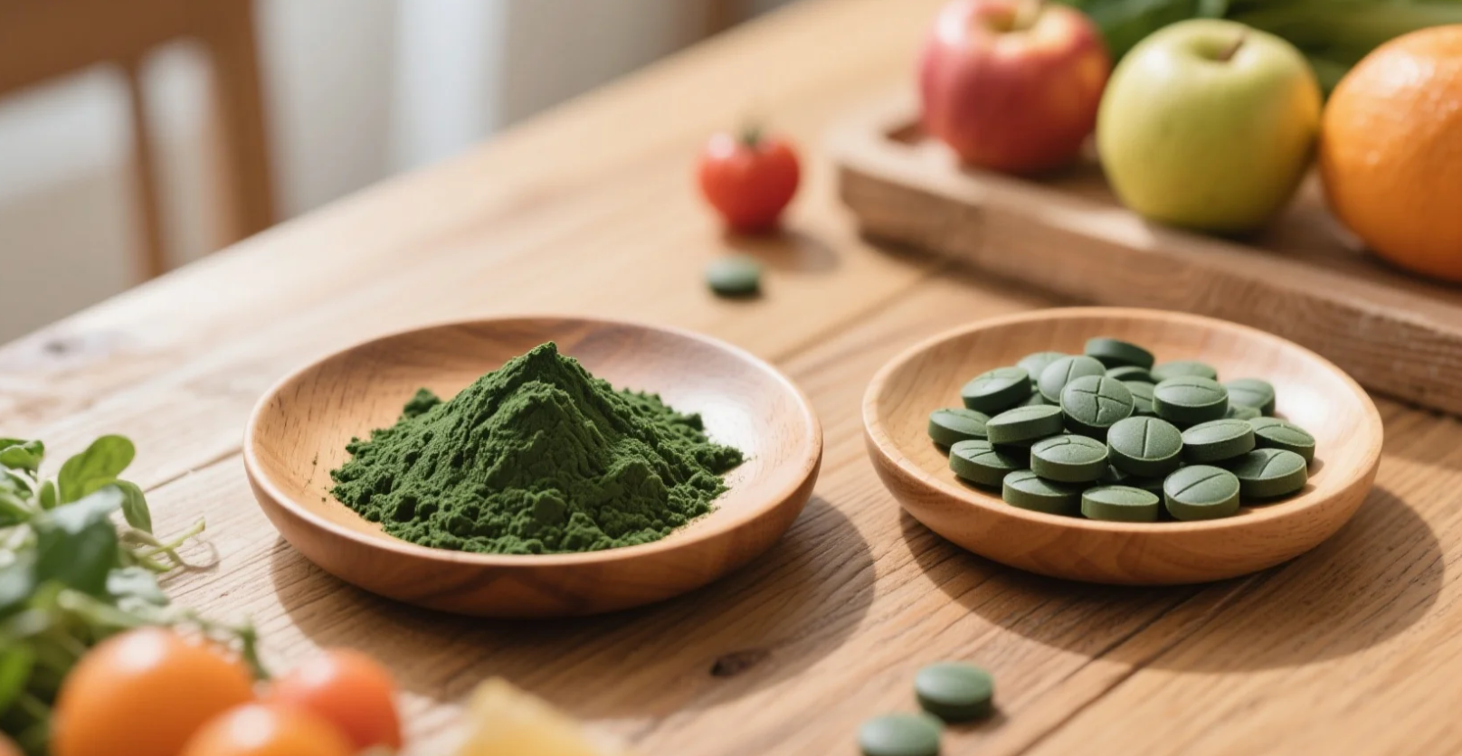 organic spirulina powder & tablets
