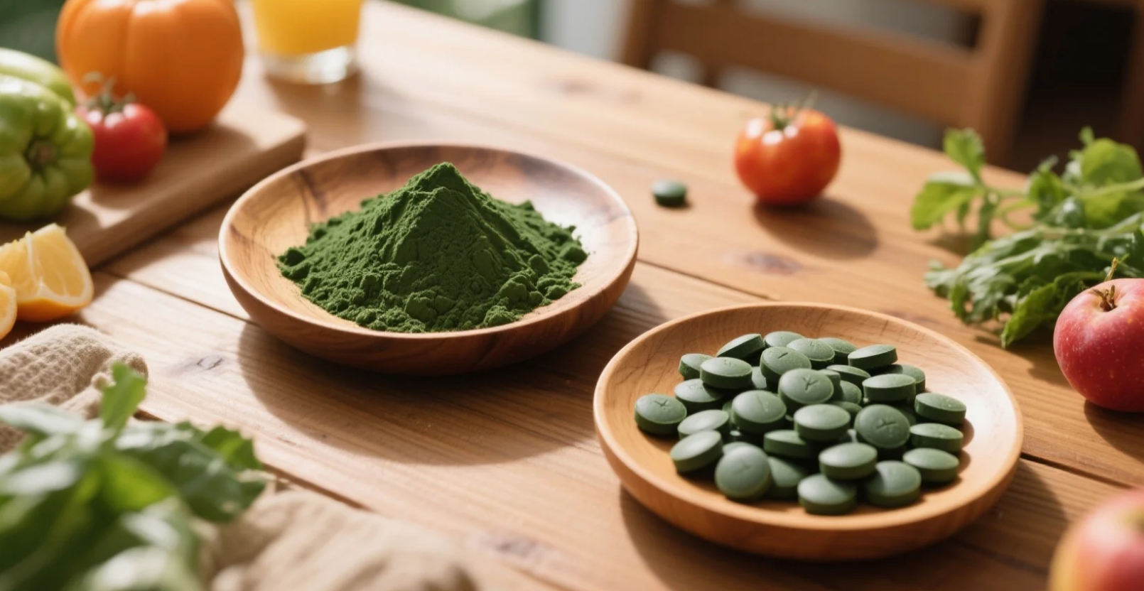organic spirulina powder & tablets
