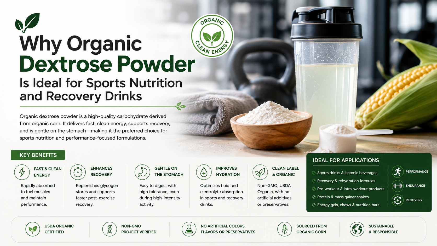 Why Organic Dextrose Powder Is Ideal For Sports Nutrition And Recovery Drinks Why Organic Dextrose Powder Is Ideal For Sports Nutrition And Recovery Drinks