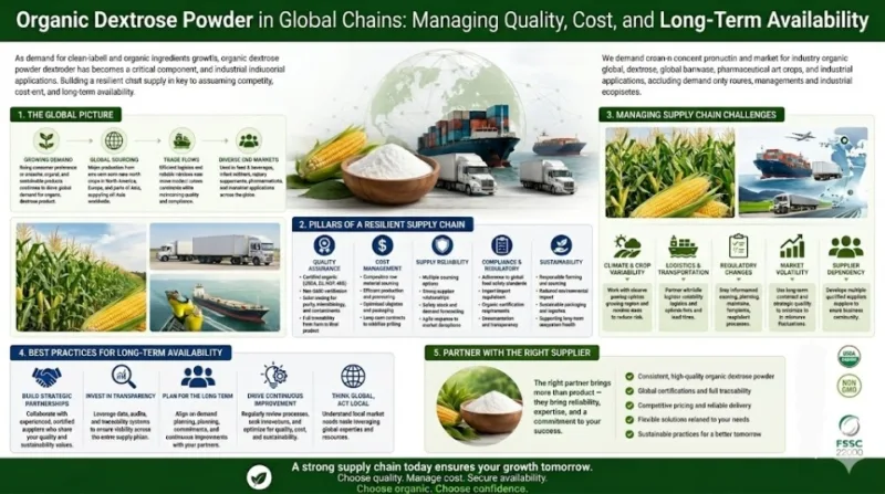 Organic Dextrose Powder In Global Supply Chains: Managing Quality, Cost, And Long-Term Availability Organic Dextrose Powder In Global Supply Chains Managing Quality, Cost, And Long-Term Availability