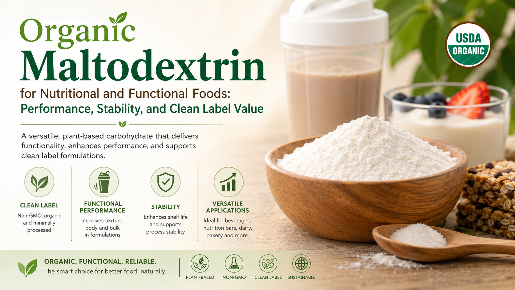 Organic Maltodextrin For Nutritional And Functional Foods: Performance, Stability, And Clean Label Value Organic Maltodextrin For Nutritional And Functional Foods Performance, Stability, And Clean Label Value