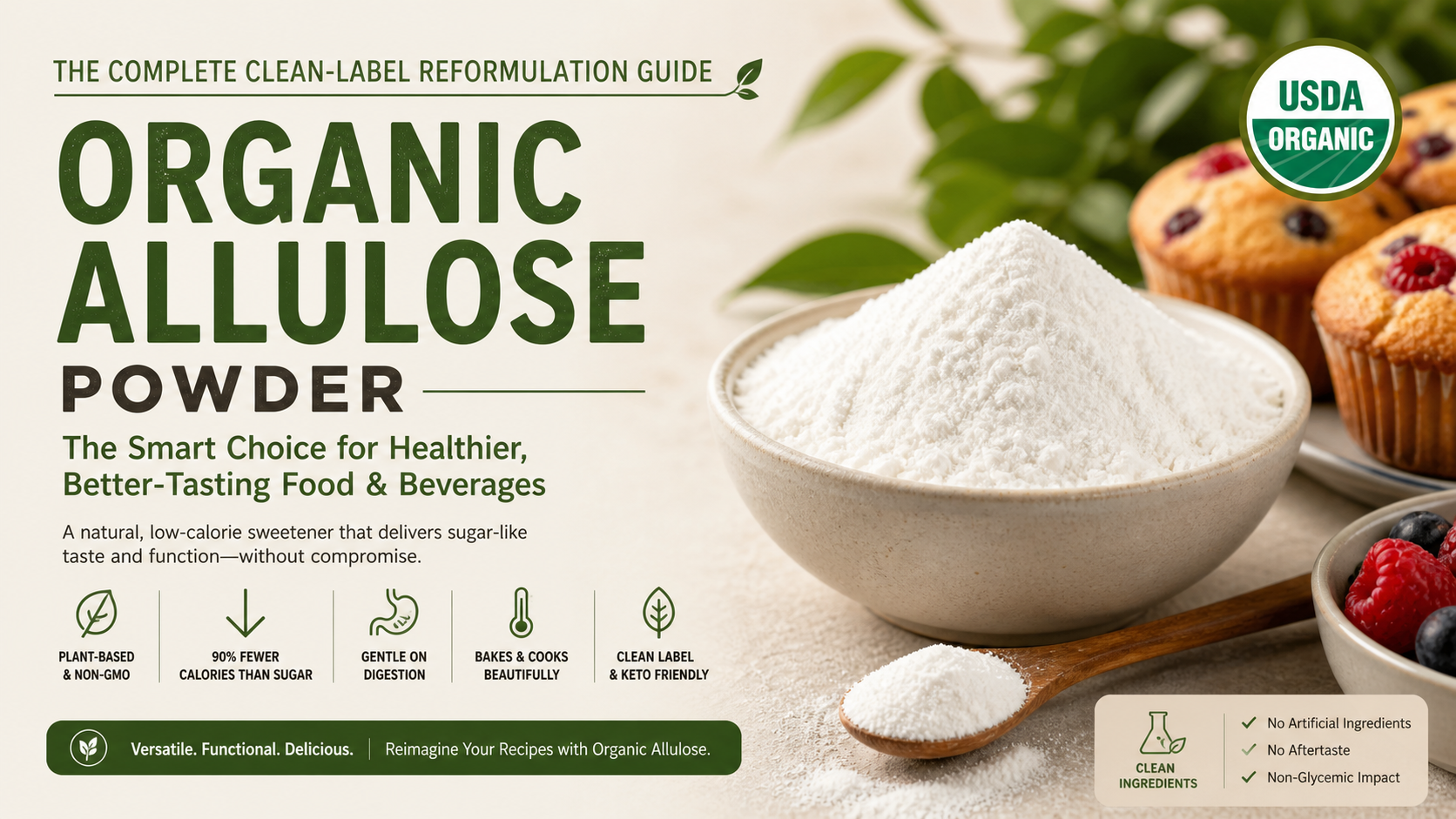 Organic Allulose Powder: The Complete Clean-Label Reformulation Guide For Food Manufacturers Organic Allulose Powder The Complete Clean-Label Reformulation Guide For Food Manufacturers